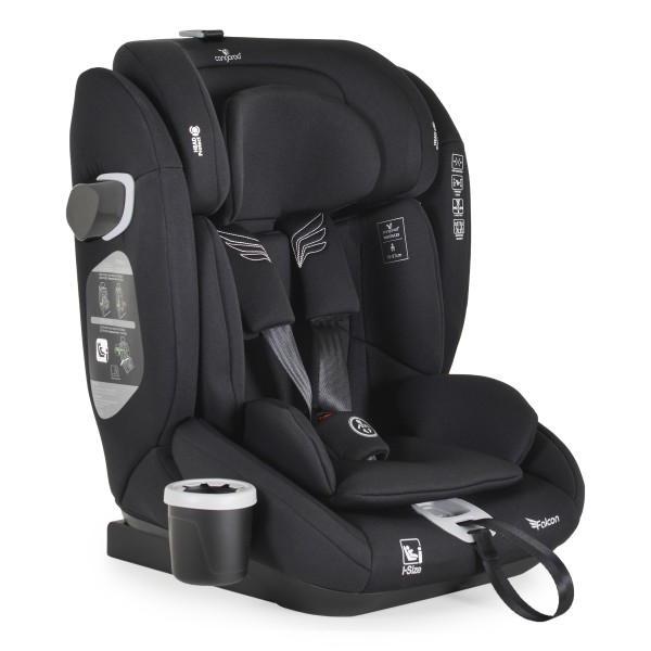 Scaun auto copii 76-150 cm, Cangaroo Falcon Pirate black, Protectie impact lateral, Suport pahar, Testat standard UE R129/03 