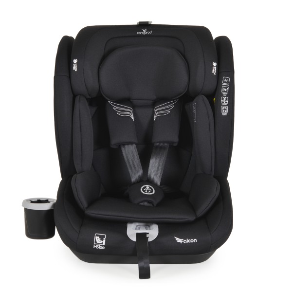 Scaun auto copii 76-150 cm, Cangaroo Falcon Pirate black, Protectie impact lateral, Suport pahar, Testat standard UE R129/03