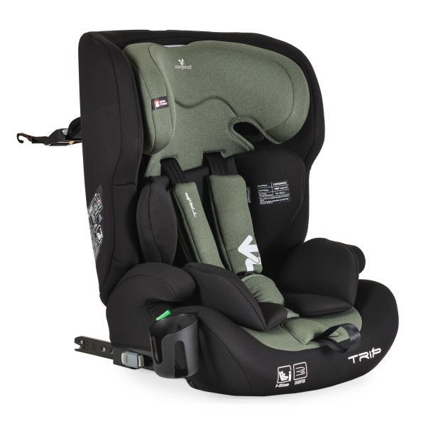 Scaun Auto Copii Cangaroo Trip Green – Sistem ISOFIX, Tetieră Reglabilă, R129, 76–150 cm, 15 Luni+