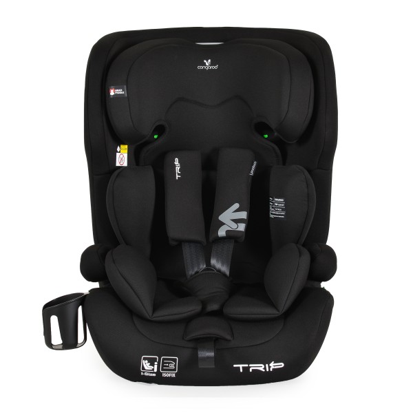 Scaun Auto Copii Cangaroo Trip Black – Sistem ISOFIX, Tetieră Reglabilă, R129, 76–150 cm, 15 Luni+
