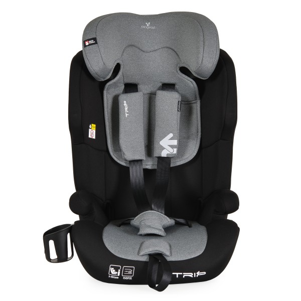 Scaun Auto Copii Cangaroo Trip Grey – Sistem ISOFIX, Tetieră Reglabilă, R129, 76–150 cm, 15 Luni+