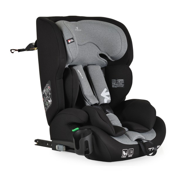 Scaun Auto Copii Cangaroo Trip Grey – Sistem ISOFIX, Tetieră Reglabilă, R129, 76–150 cm, 15 Luni+