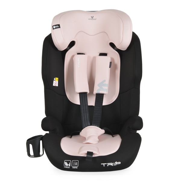 Scaun Auto Copii Cangaroo Trip Pink – Sistem ISOFIX, Tetieră Reglabilă, R129, 76–150 cm, 15 Luni+