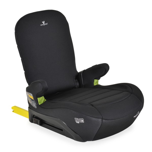 Inaltator Auto cu Isofix tip scaun, Cangaroo Galaxy Cosmos Black, Spatar rabatabil, respecta standard ECE R129.03
