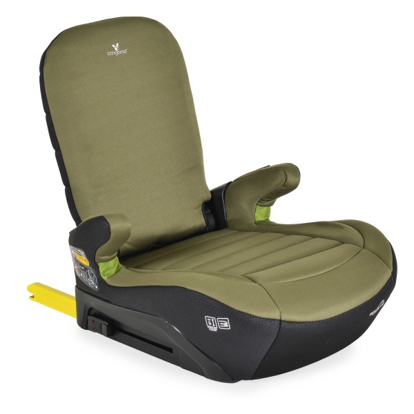 Inaltator Auto cu Isofix tip scaun, Cangaroo Galaxy Cosmos Green, Spatar rabatabil, respecta standard ECE R129.03