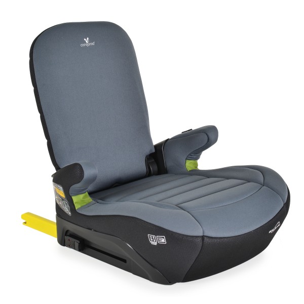 Inaltator Auto cu Isofix tip scaun, Cangaroo Galaxy Cosmos Grey, Spatar rabatabil, respecta standard ECE R129.03