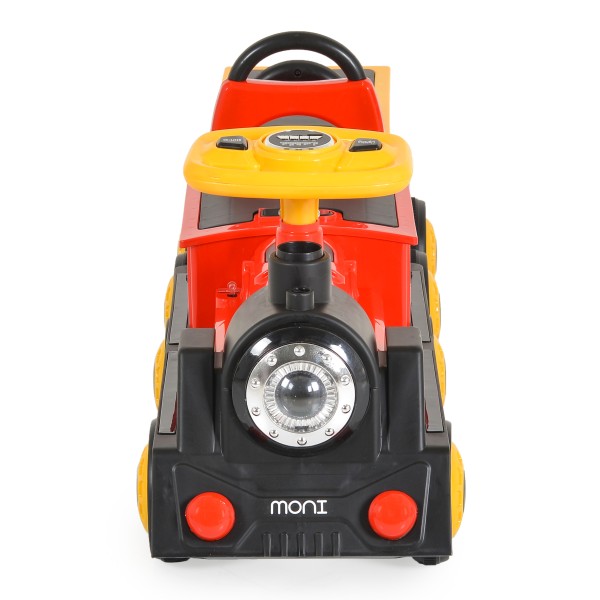 Trenuleț Electric Copii cu 2 Locuri Moni Tuti – Cu Abur, Lumină, Muzică și MP3, 3–8 Ani