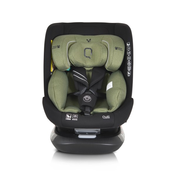 Scaun Auto cu Isofix 0-36 Kg Cangaroo Quill I-size Verde, Pozitie de Somn, Omologat ECE R129/03, Varsta recomandata 0-12 Ani, Protectie la impact lateral