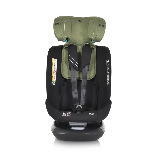 Scaun Auto cu Isofix 0-36 Kg Cangaroo Quill I-size Verde, Pozitie de Somn, Omologat ECE R129/03, Varsta recomandata 0-12 Ani, Protectie la impact lateral