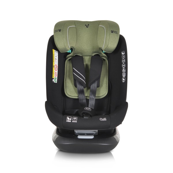 Scaun Auto cu Isofix 0-36 Kg Cangaroo Quill I-size Verde, Pozitie de Somn, Omologat ECE R129/03, Varsta recomandata 0-12 Ani, Protectie la impact lateral