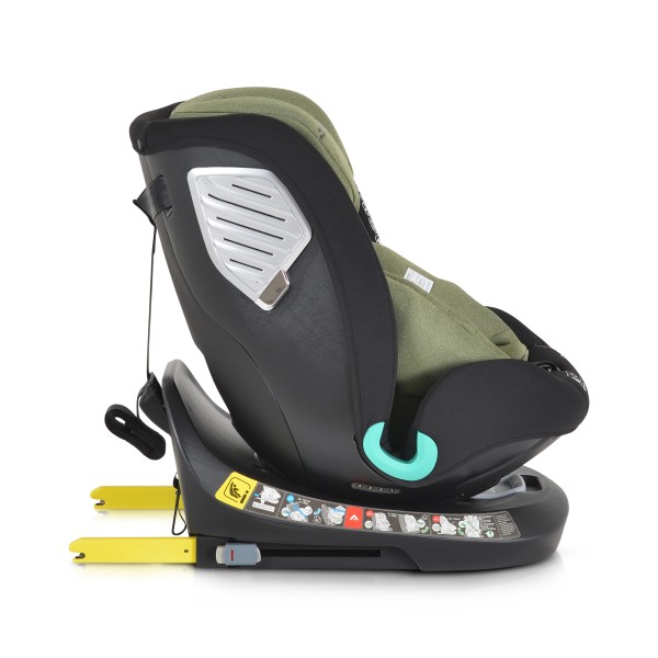 Scaun Auto cu Isofix 0-36 Kg Cangaroo Quill I-size Verde, Pozitie de Somn, Omologat ECE R129/03, Varsta recomandata 0-12 Ani, Protectie la impact lateral