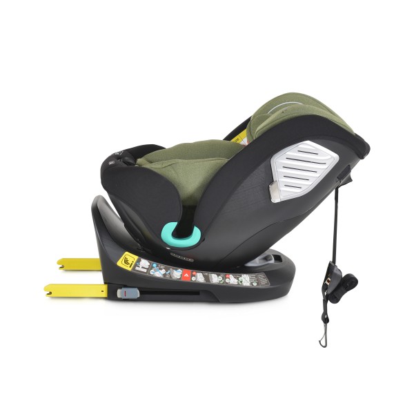 Scaun Auto cu Isofix 0-36 Kg Cangaroo Quill I-size Verde, Pozitie de Somn, Omologat ECE R129/03, Varsta recomandata 0-12 Ani, Protectie la impact lateral