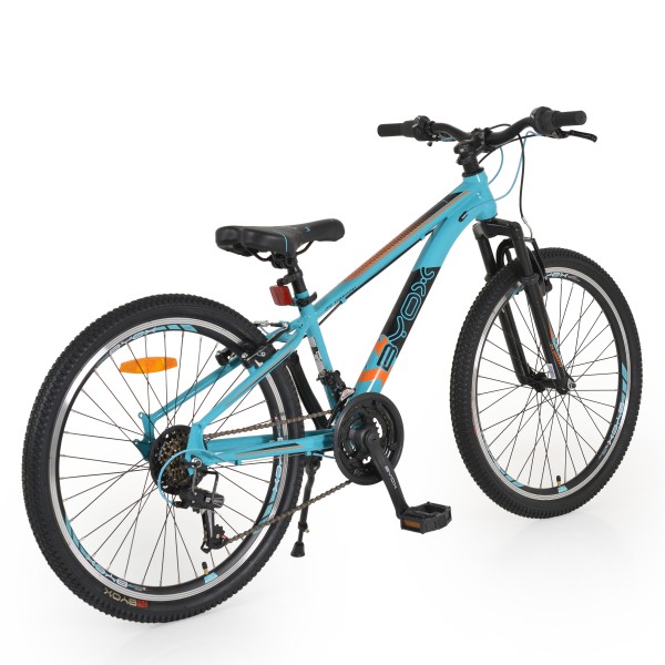 Bicicleta copii Byox 24“ Wizzy Turquize, 21 Viteze Shimano, Cadru din Otel, Varsta recomandata 8 ani +