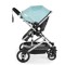 Carucior copii 2 in 1 Moni Ciara Negru Turquoise, Greutate redusa, accesorii incluse