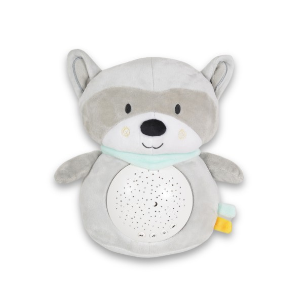 Lampa de noapte cu Proiector pentru copii, Moni Toys Snuggly Raton Gri, Functie muzicala, Oprire Automata 