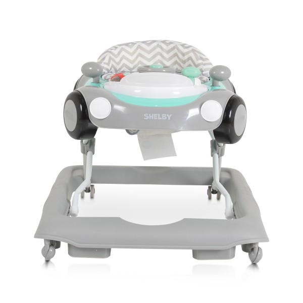 Premergator bebe Cangaroo Shelby Mint, Roti fata rotative 360 grade, pliere compacta si functie muzicala