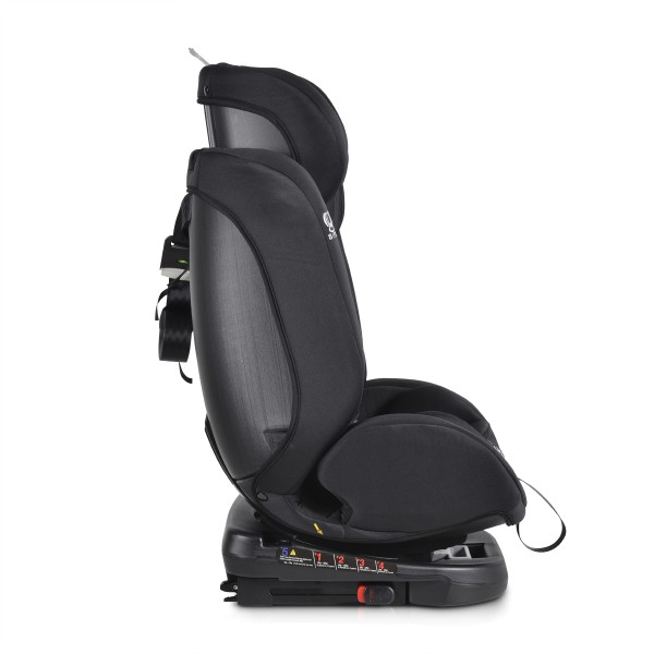 Scaun auto 0-36 kg cu isofix Moni Serengeti Zebra Negru, sezut rotativ 360° si pozitie de somn, varsta recomandata 0 - 12 ani