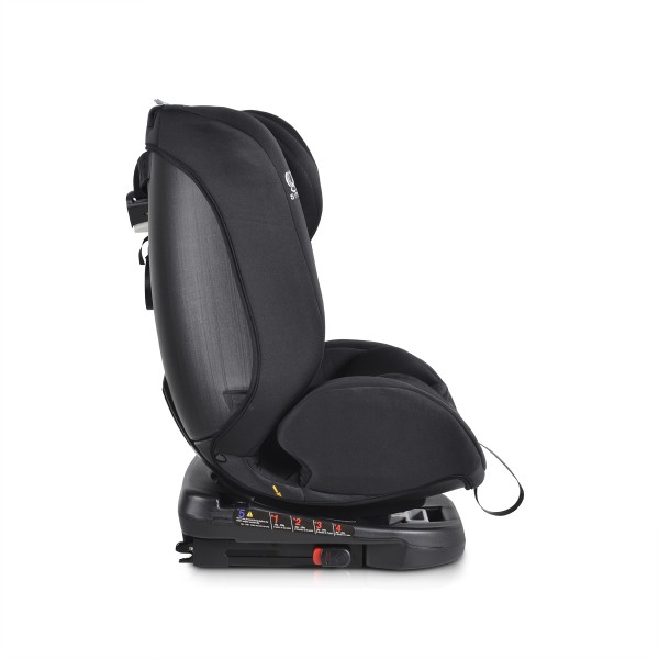 Scaun auto 0-36 kg cu isofix Moni Serengeti Zebra Negru, sezut rotativ 360° si pozitie de somn, varsta recomandata 0 - 12 ani