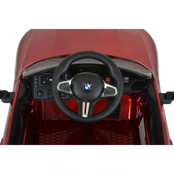 Masina electrica cu Doua Motoare pentru copii, Bmw M4 Rosu Metalizat, Lumini LED Fata si Spate, Functii Muzicale, Varsta 3-8 Ani