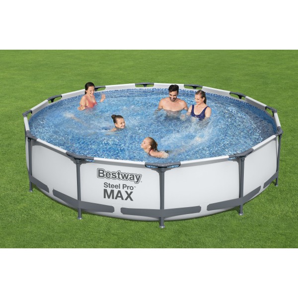 Piscina cu Pompa de Filtrare si Filtru Bestway Steel Pro, Cadru Metalic, Dimensiune 3.66m x 76cm