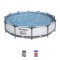 Piscina cu Pompa de Filtrare si Filtru Bestway Steel Pro, Cadru Metalic, Dimensiune 3.66m x 76cm