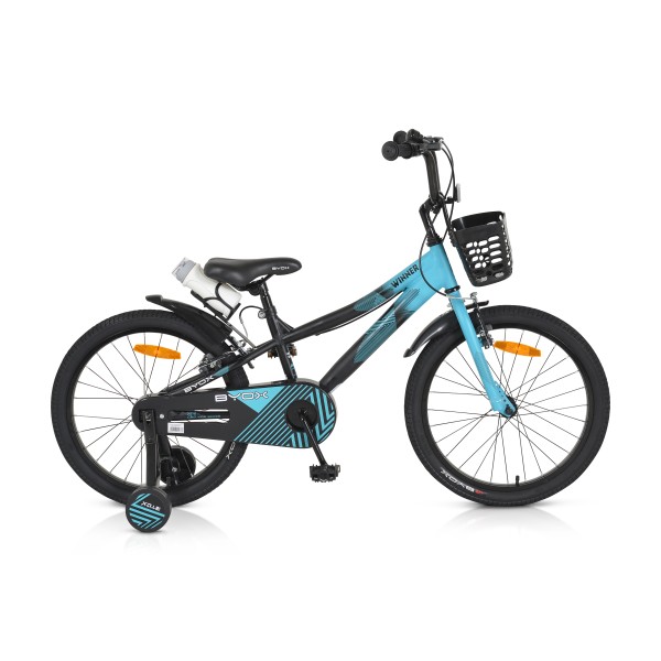 Bicicleta pentru Copii Byox Winner Albastru 20 inch, varsta 5-9 ani, Roti Ajutatoare si accesorii incluse