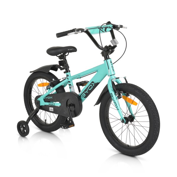 Bicicleta copii cu roti Ajutatoare Byox Alloy Mint 18 Inch, Varsta Recomandata 5-9 ani