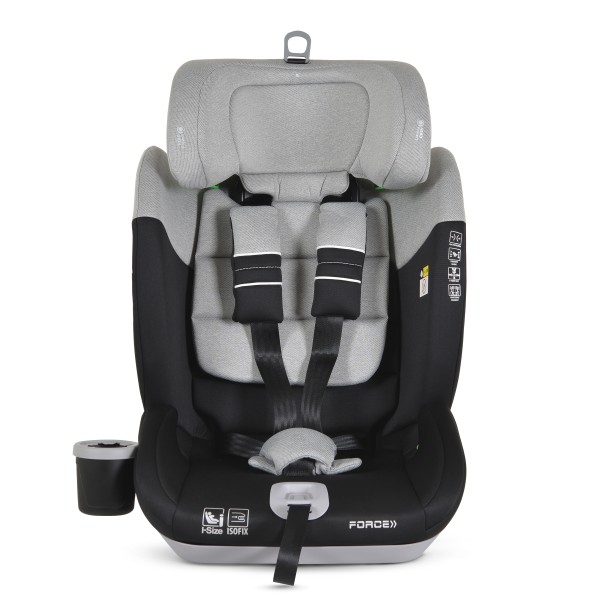 Scaun Auto cu Isofix Grupa 9-36 kg Cangaroo Force Gri,  Varsta recomandata 15 Luni-12 Ani, Protectie impact lateral SPS