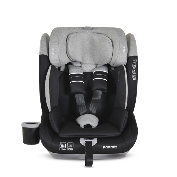 Scaun Auto cu Isofix Grupa 9-36 kg Cangaroo Force Gri,  Varsta recomandata 15 Luni-12 Ani, Protectie impact lateral SPS