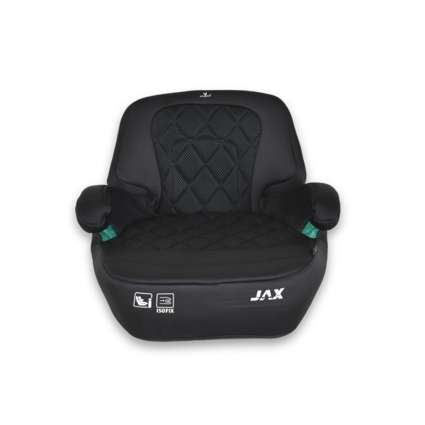 Scaun Inaltator Auto cu Spatar detasabil si prindere Isofix, Cangaroo Jax Negru 125-150cm, Tapiterie detasabila