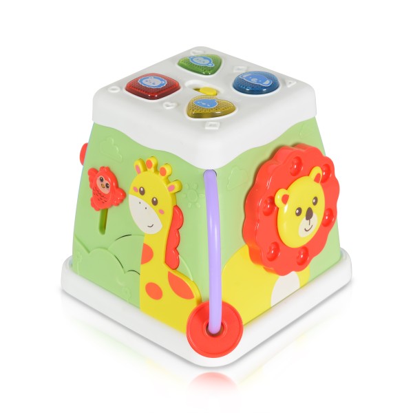 Cub interactiv pentru bebelusi cu Muzica si Lumini, Peifen Animale Colorate, varsta recomandata 18+ Luni 