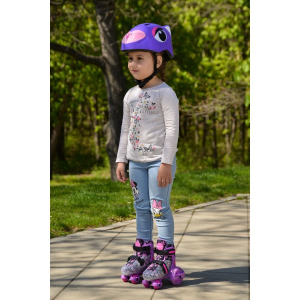 Patine cu rotile pentru fetite BYOX Little Beetle Violet, marimi reglabile 26-29