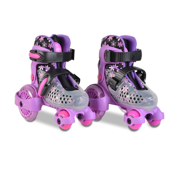 Patine cu rotile pentru fetite BYOX Little Beetle Violet, marimi reglabile 26-29