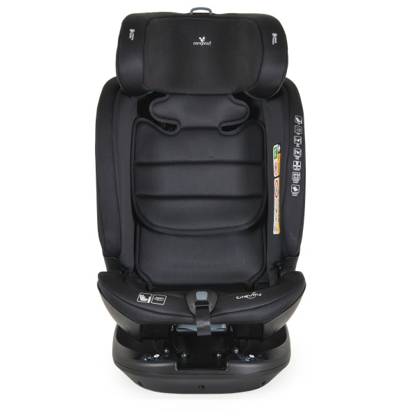 Scaun Auto 0-36 kg cu Isofix Cangaroo Gravity Roz, Sezut Rotativ 360° si pozitie de somn, varsta recomandata 0-12 ani, Protectie impact lateral SPS