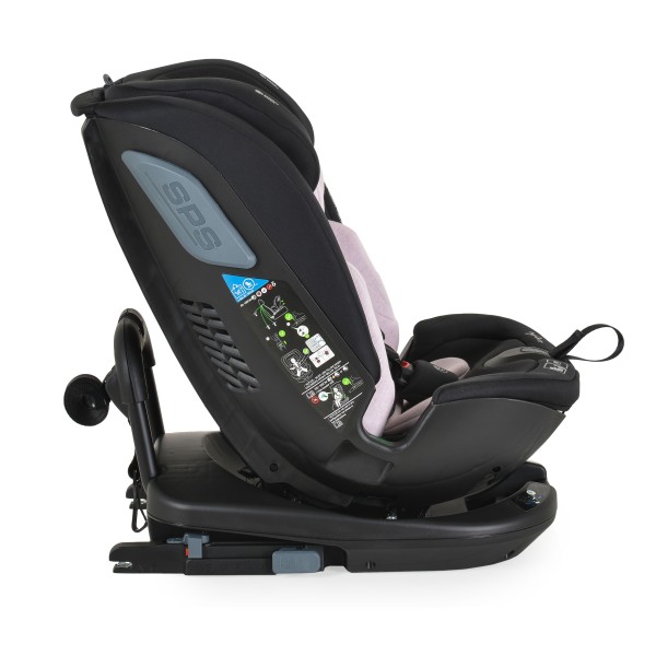 Scaun Auto 0-36 kg cu Isofix Cangaroo Gravity Roz, Sezut Rotativ 360° si pozitie de somn, varsta recomandata 0-12 ani, Protectie impact lateral SPS