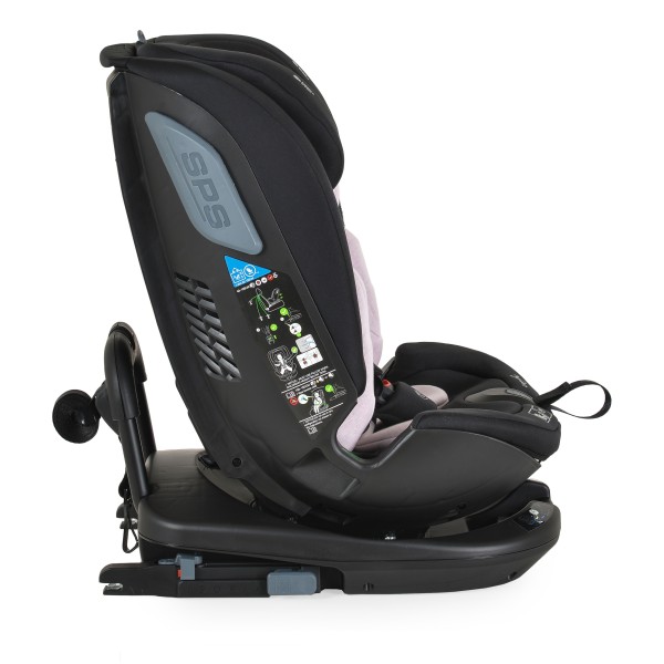 Scaun Auto 0-36 kg cu Isofix Cangaroo Gravity Roz, Sezut Rotativ 360° si pozitie de somn, varsta recomandata 0-12 ani, Protectie impact lateral SPS