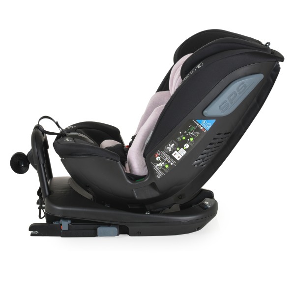 Scaun Auto 0-36 kg cu Isofix Cangaroo Gravity Roz, Sezut Rotativ 360° si pozitie de somn, varsta recomandata 0-12 ani, Protectie impact lateral SPS