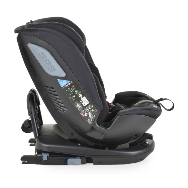 Scaun Auto 0-36 kg cu Isofix Cangaroo Gravity Negru, Sezut Rotativ 360° si pozitie de somn, varsta recomandata 0-12 ani, Protectie impact lateral SPS