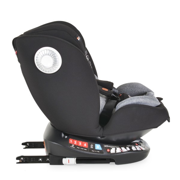 Scaun auto 0-36 kg cu Isofix Moni Nitro Gri, Sezut Rotativ 360° si pozitie de somn, varsta recomandata 0-12 ani, Protectie impact lateral SPS