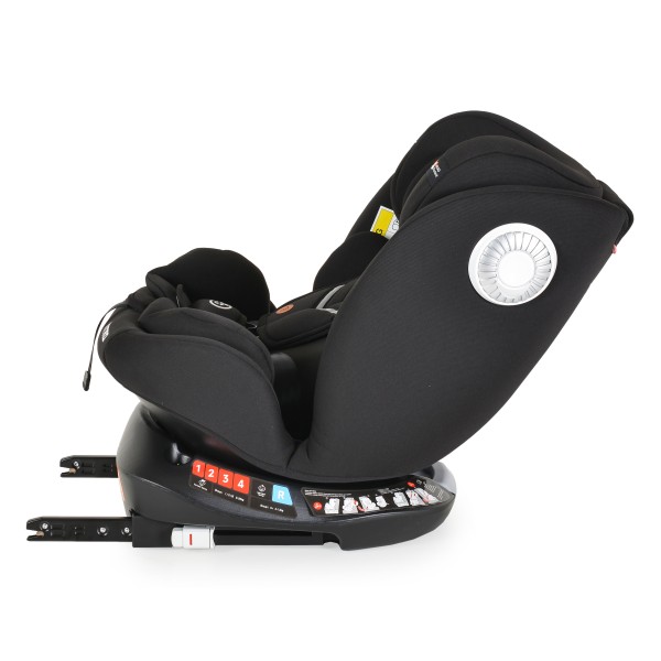 Scaun auto 0-36 kg cu Isofix Moni Nitro Negru, Sezut Rotativ 360° si pozitie de somn, varsta recomandata 0-12 ani, Protectie impact lateral SPS