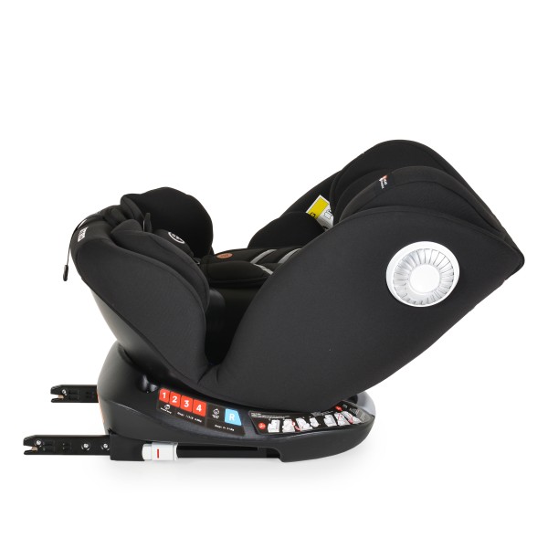 Scaun auto 0-36 kg cu Isofix Moni Nitro Negru, Sezut Rotativ 360° si pozitie de somn, varsta recomandata 0-12 ani, Protectie impact lateral SPS