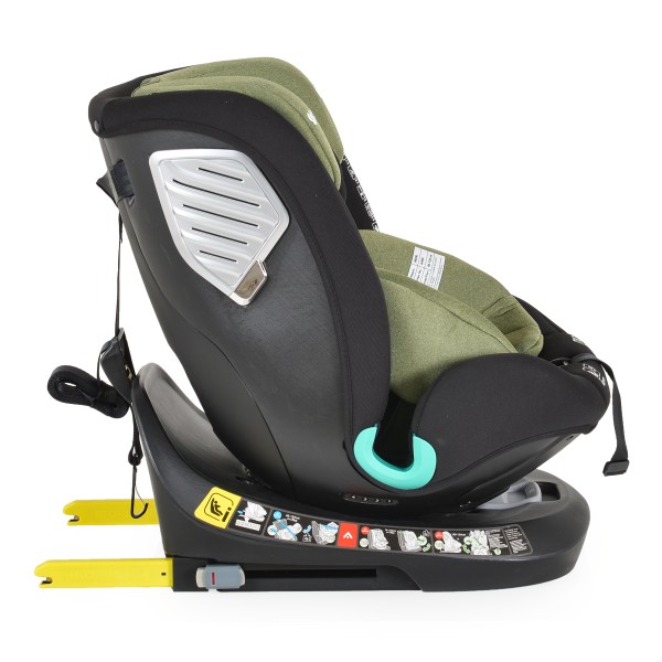 Scaun auto 0-36 kg cu isofix Moni Serengeti Verde, Sezut Rotativ 360° si pozitie de somn, varsta recomandata 0 - 12 ani