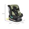 Scaun auto 0-36 kg cu isofix Moni Serengeti Verde, Sezut Rotativ 360° si pozitie de somn, varsta recomandata 0 - 12 ani