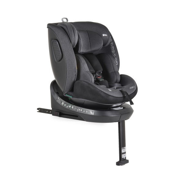 Scaun Auto cu Isofix pentru copii 0-36 Kg, Cangaroo Hoku Negru 40-150cm, Rotativ 360 Grade, Pozitie de Somn, Picior Suport, Protectie la Impact Lateral