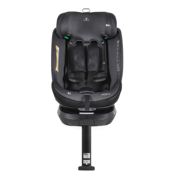 Scaun Auto cu Isofix pentru copii 0-36 Kg, Cangaroo Hoku Negru 40-150cm, Rotativ 360 Grade, Pozitie de Somn, Picior Suport, Protectie la Impact Lateral