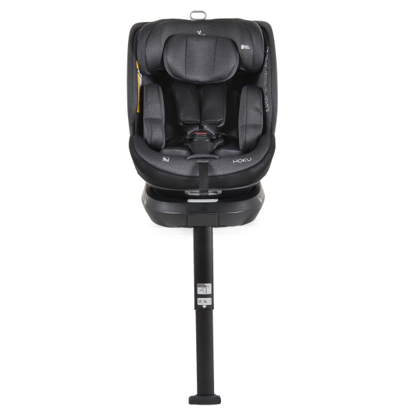 Scaun Auto cu Isofix pentru copii 0-36 Kg, Cangaroo Hoku Negru 40-150cm, Rotativ 360 Grade, Pozitie de Somn, Picior Suport, Protectie la Impact Lateral