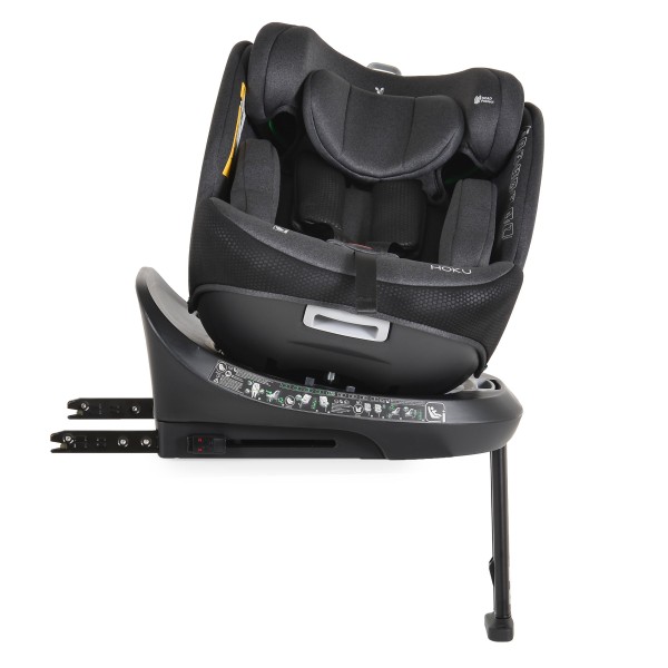 Scaun Auto cu Isofix pentru copii 0-36 Kg, Cangaroo Hoku Negru 40-150cm, Rotativ 360 Grade, Pozitie de Somn, Picior Suport, Protectie la Impact Lateral