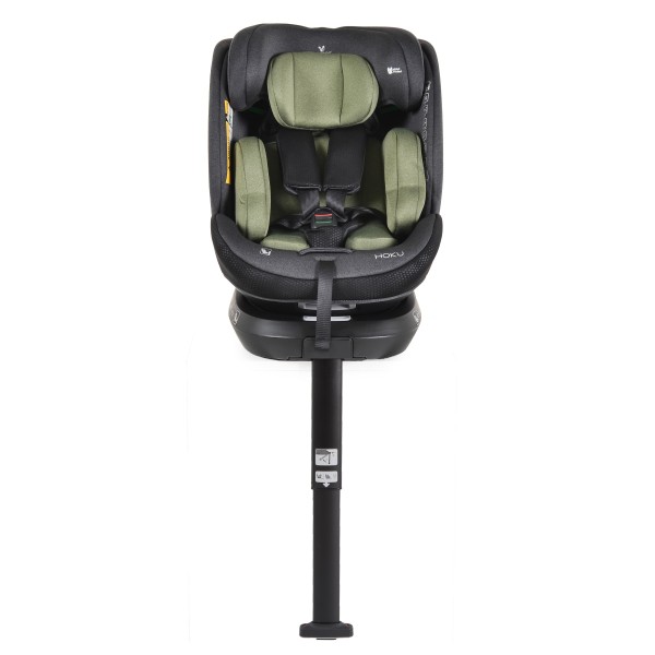 Scaun Auto cu Isofix pentru copii 0-36 Kg, Cangaroo Hoku Olive Green 40-150cm, Rotativ 360 Grade, Pozitie de Somn, Picior Suport, Protectie la Impact Lateral