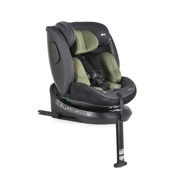 Scaun Auto cu Isofix pentru copii 0-36 Kg, Cangaroo Hoku Olive Green 40-150cm, Rotativ 360 Grade, Pozitie de Somn, Picior Suport, Protectie la Impact Lateral