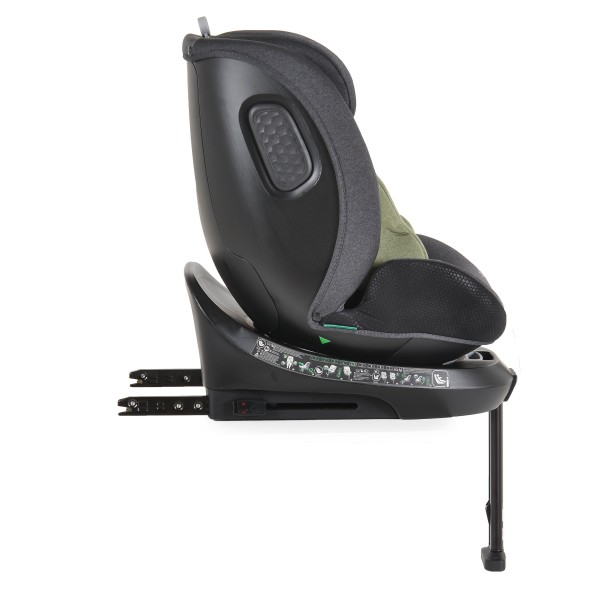 Scaun Auto cu Isofix pentru copii 0-36 Kg, Cangaroo Hoku Olive Green 40-150cm, Rotativ 360 Grade, Pozitie de Somn, Picior Suport, Protectie la Impact Lateral